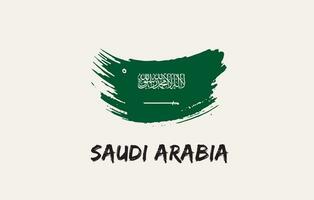 saudita arábia escova pintado nacional país bandeira pintado textura branco fundo nacional dia ou independência dia Projeto para celebração vetor ilustração