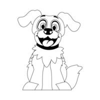 habilmente cachorro dentro uma energizar forma, básico para crianças coloração livros. desenho animado estilo, vetor ilustração