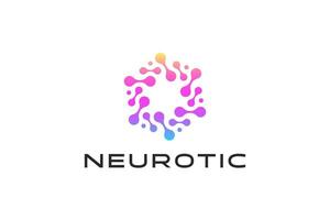 Ciência neurônio Ciência bio tecnologia moderno logotipo conceito. abstrato molécula, átomo e células biologia ilustração. o negócio inovação laboratório branding. vetor
