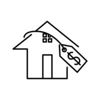 vender casa linha ícone Projeto. propriedade o negócio placa e símbolo. vetor