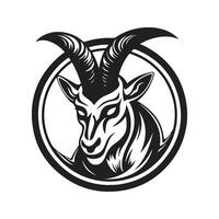 Bravo gazela, vintage logotipo linha arte conceito Preto e branco cor, mão desenhado ilustração vetor