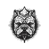 buldogue monstro, vintage logotipo linha arte conceito Preto e branco cor, mão desenhado ilustração vetor