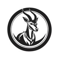 gazela, vintage logotipo linha arte conceito Preto e branco cor, mão desenhado ilustração vetor