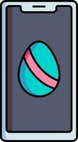 ilustração do Páscoa ovo em Smartphone tela ícone. vetor
