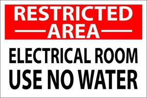 restrito área placa Perigo elétrico quarto usar não água vetor