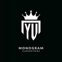 carta yv logotipo monograma emblema estilo com coroa forma Projeto modelo vetor