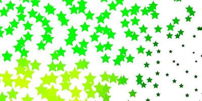 layout de vetor verde claro com estrelas brilhantes. ilustração colorida em estilo abstrato com estrelas gradientes. melhor design para seu anúncio, pôster, banner.