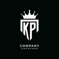 carta kp logotipo monograma emblema estilo com coroa forma Projeto modelo vetor