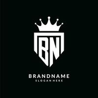 carta bn logotipo monograma emblema estilo com coroa forma Projeto modelo vetor