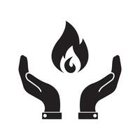 mão segurando uma fogo ícone, plano Projeto melhor vetor ícone