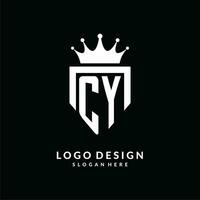 carta cy logotipo monograma emblema estilo com coroa forma Projeto modelo vetor