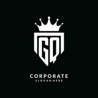 carta gq logotipo monograma emblema estilo com coroa forma Projeto modelo vetor