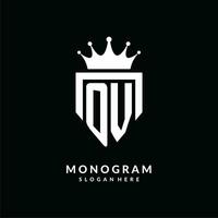 carta ov logotipo monograma emblema estilo com coroa forma Projeto modelo vetor