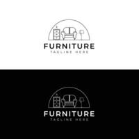 mobília minimalista logotipo Projeto modelo. vetor