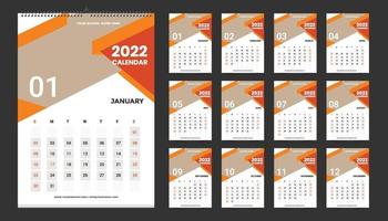 ideia de design de modelo de calendário de parede 2022, calendário 2022 vetor