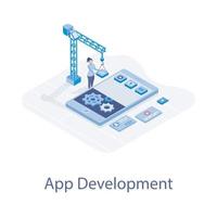 desenvolvimento de aplicativo móvel vetor