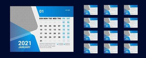 Modelo de calendário de mesa 2022 para empresa de negócios corporativos de ano novo moderno com design criativo vetor