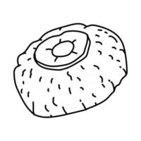 ícone de peixe gefilte. doodle desenhado à mão ou estilo de ícone de contorno vetor