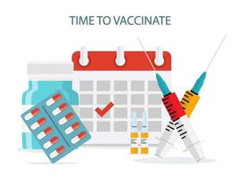 hora de vacinar o fundo do conceito. ilustração vetorial vetor