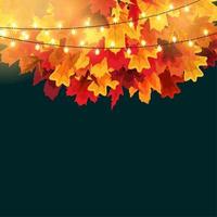 folhas de outono brilhantes fundo de banner. ilustração vetorial vetor