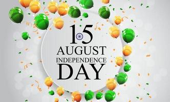 Fundo de celebração do dia da independência da Índia 15 de agosto. ilustração vetorial
