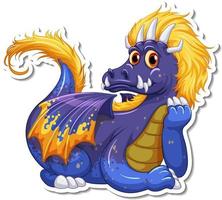adesivo de personagem de desenho animado de dragão fantasia vetor