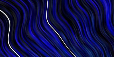 fundo vector azul escuro com linhas irônicas. ilustração abstrata colorida com curvas de gradiente. modelo para celulares.