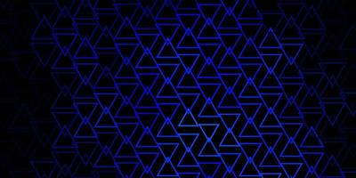 pano de fundo vector azul escuro com linhas, triângulos. ilustração gradiente moderna com triângulos coloridos. padrão para livretos, folhetos