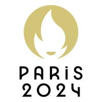 Ucrânia, carcóvia - agosto, 2, 2023. Paris, França, 2024 verão Jogos Olímpicos oficial logotipo. vetor