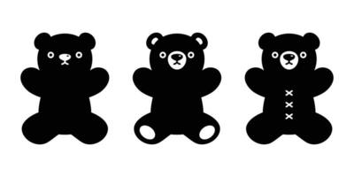 Urso ícone vetor Urso de pelúcia polar Urso boneca logotipo desenho animado personagem ilustração rabisco