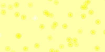 fundo do doodle do vetor amarelo claro com flores.