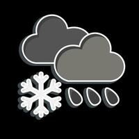 ícone nuvem cobrir e precipitação. relacionado para clima mudança símbolo. lustroso estilo. simples Projeto editável. simples ilustração vetor