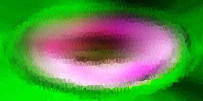 padrão poligonal de vetor rosa claro, verde.