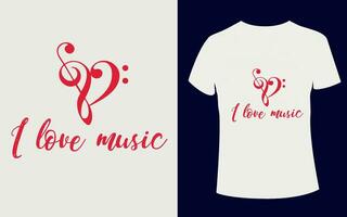 Eu amor música t camisa Projeto com amor vetor