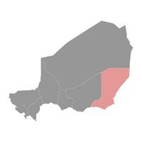 difa região mapa, administrativo divisão do a país do Níger. vetor ilustração.