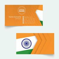 Índia bandeira o negócio cartão, padrão Tamanho 90x50 milímetros o negócio cartão modelo. vetor