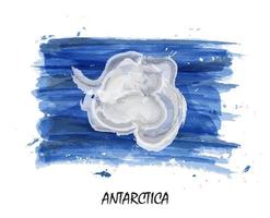 Bandeira de aquarela pintura realista da Antártica. vetor. vetor