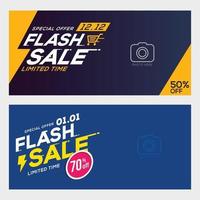 oferta especial de modelo de banner de venda flash com trovão vetor