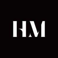 hm logo letter inicial modelo de designs de logo vetor