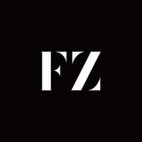 modelo de design de logotipo inicial da letra do logotipo fz vetor