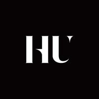 hu logo letter inicial modelo de designs de logo vetor