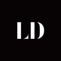 Modelo de design de logotipo inicial de carta de logotipo ld vetor