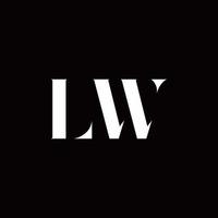 modelo de design de logotipo inicial da letra do logotipo lw vetor
