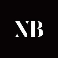 modelo de design de logotipo inicial de carta de logotipo nb vetor