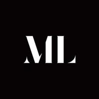 Modelo de design de logotipo inicial da carta do logotipo ml vetor