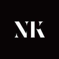 modelo de design de logotipo inicial de carta de logotipo nk vetor