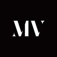 modelo de design de logotipo inicial da carta do logotipo da mv vetor