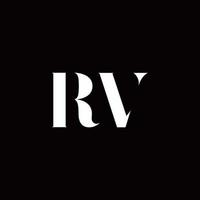 modelo de design de logotipo inicial da letra do logotipo rv vetor