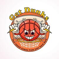 basquetebol mascote. perfeito para logotipos, mascotes, Camisetas, adesivos e cartazes vetor