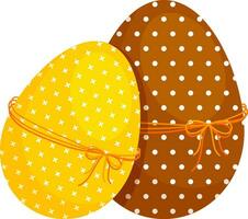 pontos decorado ovos amarrado para laranja fio. vetor